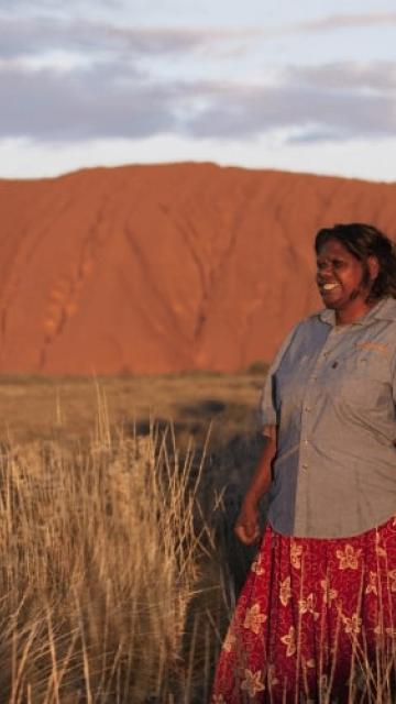 Indigenous woman with visitor